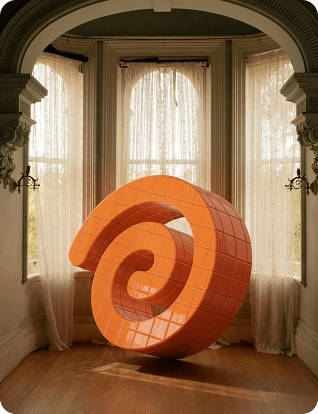 Orange Endless Tools sculpture